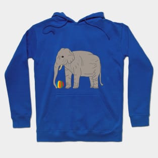 Playful Elephant with ball art Hoodie